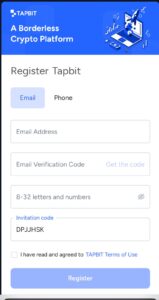 Tapbit Referral code