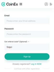 Coinex referral code